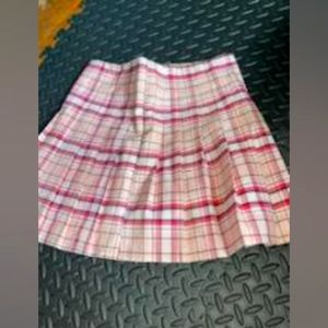 Pink plaid skirt